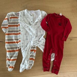 Magnificent Baby Red and White Footies One Piece Set